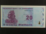 ZIMBABWE, 20 Dollars 2009, BNB. B186a, Pi. 95