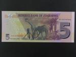 ZIMBABWE, 5 Dollars 2019, BNB. B193a