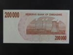 ZIMBABWE, 200.000 Dollars 2007, BNB. B140a, Pi. 49