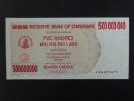 ZIMBABWE, 500.000.000 Dollars 2008, BNB. B151a, Pi. 60