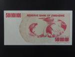 ZIMBABWE, 500.000.000 Dollars 2008, BNB. B151a, Pi. 60
