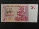 ZIMBABWE, 20 Dollars 2007, BNB. B159a, Pi. 68