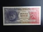 20 Kč 1926 série Mf, perf. SPECIMEN z líce