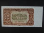 10 Kčs 1953 série MR, tiskárna STC Praha, perf. 3md do obloučku