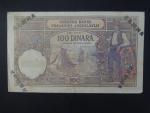 100 Dinara 1929 dobový padělek, falsum, zachycující raz. 12.XII.1937, BNB. B102x, Pi. 27x