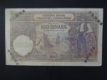 100 Dinara 1929 dobový padělek, falsum, zachycující raz. 12.XII.1937, BNP. B102x, Pi. 27x