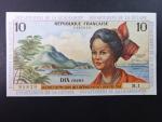 FRANCOUZSKÉ ANTILY, 10 Francs 1964 , BNP. B108a, Pi. 8