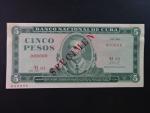 KUBA, 5 Pesos 1972 anulát s přeriskem SPECIMEN, BNB. B825ds, Pi. 103