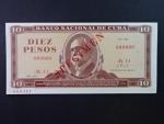 KUBA, 10 Pesos 1970 anulát s přeriskem SPECIMEN, BNP. B826ds, Pi. 104