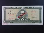 KUBA, 1 Peso 1986 anulát s přetiskem MUESTRA, BNP. B823ls, Pi. 102