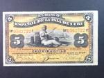 KUBA, 5 Pesos 1896 červeně PLATA, BNB. B306b, Pi. 48