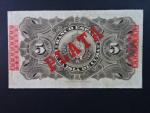 KUBA, 5 Pesos 1896 červeně PLATA, BNB. B306b, Pi. 48