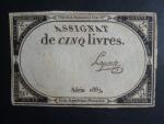 5 Livres 1793 podpis Laporte, BNB. B713, Pi. A76