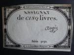 5 Livres 1793 podpis Augee, BNB. B713, Pi. A76