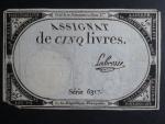 5 Livres 1793 podpis Labrosse, BNB. B713, Pi. A76