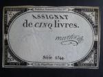 5 Livres 1793 podpis Martin, BNB. B713, Pi. A76