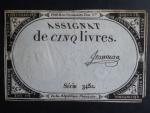 5 Livres 1793 podpis Janneau, BNB. B713, Pi. A76