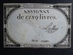 5 Livres 1793 podpis Luillier, BNB. B713, Pi. A76