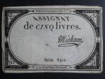 5 Livres 1793 podpis Michaud, BNB. B713, Pi. A76