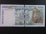 ZÁPADNÍ AFRIKA, POBŘEŽÍ SLONOVINY, 5000 Francs 2002 A, BNB. B118Al, Pi. 113Al