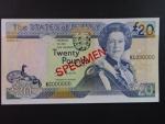 20 Pounds 2000 série KC 000000 anulát s přetiskem SPECIMEN, BNB. B123bs, Pi. 29