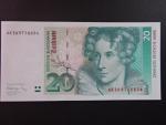 Bundesrepublik, 20 Deutsche Mark 1.8.1991 série AK/S, Ros. 298, Grab. BRD-42