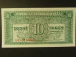 10 Kčs 4.4.1950 série La, perf. 3md nad sebou