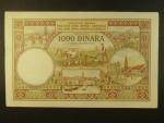 1000 Dinars 1920 dobový padělek, fialové rat. LAŽNA, BNB. B203x, Pi. 23x, natržení v pravém okraji