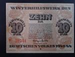 Winterhilfswerk 1934-1944 (Zimní pomoc), 10 RM 1943/1944 série F, Ro. 747, Grab. WHW-42