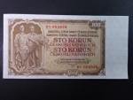 100 Kčs 1953 série HV, tiskárna STC Praha, perf. 3md do obloučku
