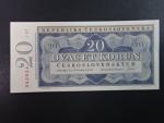 20 Kčs 25.2.1953 nevydaná, série A 07, původní exemplář, bezvadná kvalita
