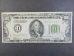 USA, 100 Dollars 1934 B - New York, světle zelná pečeť, Pi. 433L