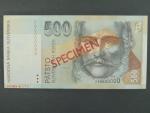 500 Sk 1.10.1993 s. F anulát s přetiskem SPECIMEN