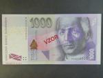 1000 Sk 2007 série P 00000000, anulát číslo 0091 s přetiskem VZOR