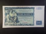 1000 Kč 1934 série C, 1x perf. SPECIMEN