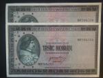 1000 Kčs 1945 série BE, 2 ks s čísly po sobě