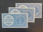 1 Kčs 1946, nevydaná, 3 ks různé barevné odstíny