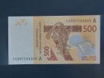 ZÁPADNÍ AFRIKA, POBŘEŽÍ SLONOVINY, 500 Francs 2014 A, BNB. B120Ac, Pi. 119A