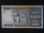 MALAGASY REPUBLIK, 1000 Francs 1974, BNB. B204a, Pi. 65, 3krát dírka po špendlíku