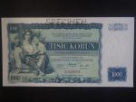 1000 Kč 1934 série D, 1x perf. SPECIMEN
