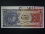 20 Kč 1926 série Fg, perf. SPECIMEN z rubu
