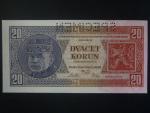 20 Kč 1926 série Ye, perf. SPECIMEN z rubu