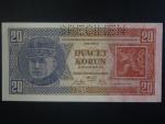 20 Kč 1926 série Ig, perf. SPECIMEN z líce