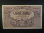 10 Kč 1927 série B 035, perf. SPECIMEN