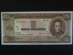 BOLÍVIE, 5 Bolivianos 1952, BNB. B327c, Pi. 138