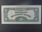 Vydání pro Berlín, 20 Deutsche Mark 1948 série J/H s přetiskem B, Ros. 241, Grab. WBZ-18a