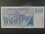 1000 Tolarjev 1990, BNB. B209as, Pi. 9, s přetiskem SPECIMEN, anulát