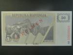 50 Tolarjev 1990, BNB. B205as1, Pi. 5, s přetiskem SPECIMEN, anulát