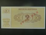 2 Tolarjev 1990, BNB. B202as1, Pi. 2, s přetiskem SPECIMEN, anulát