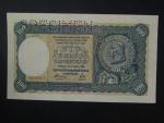 100 Ks 1940 II.vydání, série D 4, 1x perf. SPECIMEN nahoře